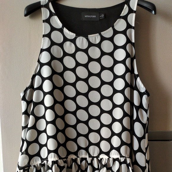 Mink Pink Dark Navy + Polka Dot vest - Picture 1 of 9